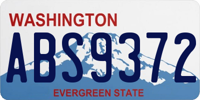 WA license plate ABS9372
