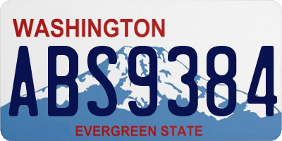 WA license plate ABS9384