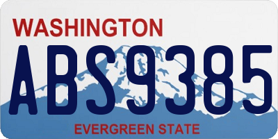 WA license plate ABS9385
