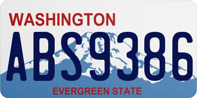 WA license plate ABS9386