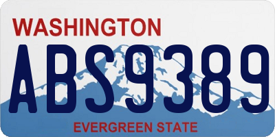 WA license plate ABS9389