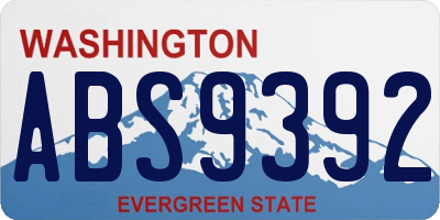 WA license plate ABS9392