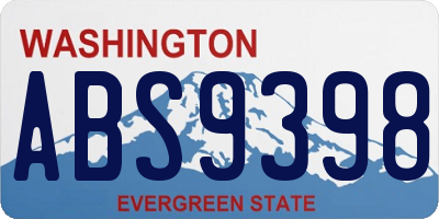 WA license plate ABS9398