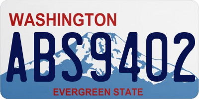 WA license plate ABS9402