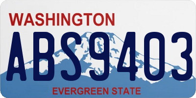 WA license plate ABS9403