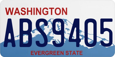 WA license plate ABS9405