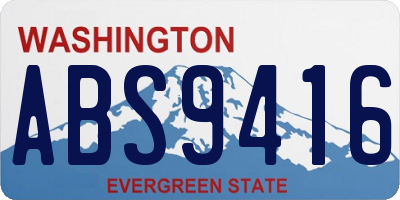 WA license plate ABS9416