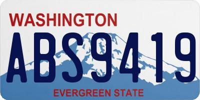 WA license plate ABS9419