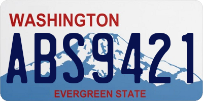 WA license plate ABS9421