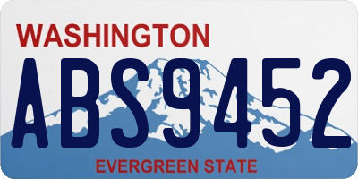 WA license plate ABS9452