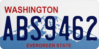 WA license plate ABS9462