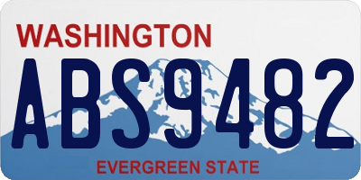 WA license plate ABS9482