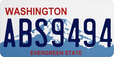WA license plate ABS9494