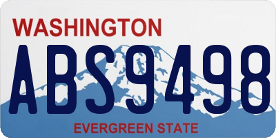 WA license plate ABS9498