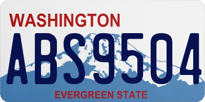 WA license plate ABS9504