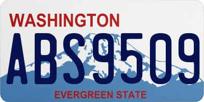 WA license plate ABS9509