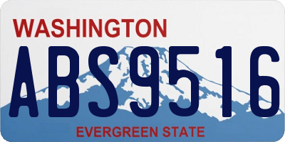 WA license plate ABS9516