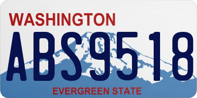 WA license plate ABS9518