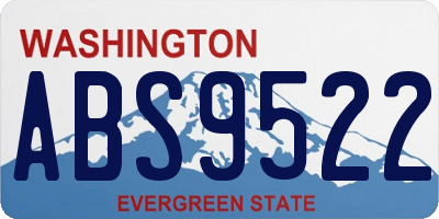 WA license plate ABS9522