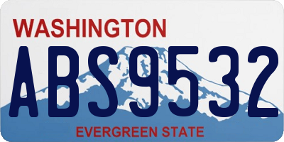 WA license plate ABS9532