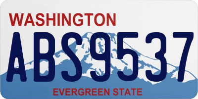 WA license plate ABS9537