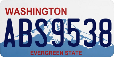 WA license plate ABS9538