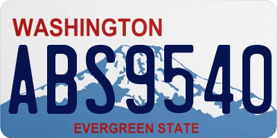 WA license plate ABS9540