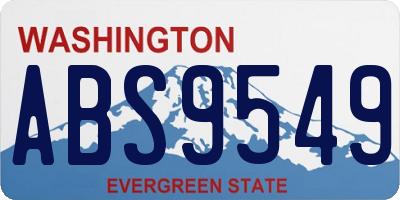 WA license plate ABS9549