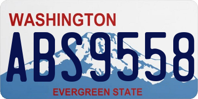 WA license plate ABS9558