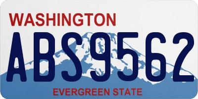 WA license plate ABS9562