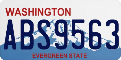 WA license plate ABS9563