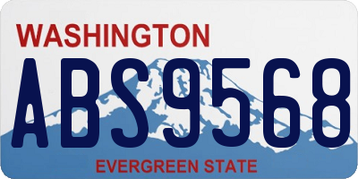 WA license plate ABS9568