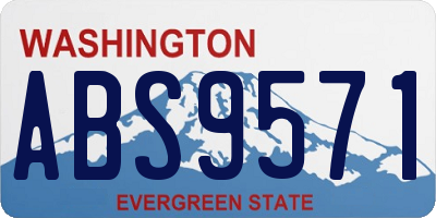 WA license plate ABS9571
