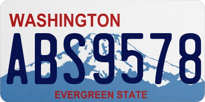 WA license plate ABS9578