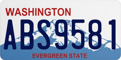 WA license plate ABS9581