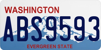 WA license plate ABS9593