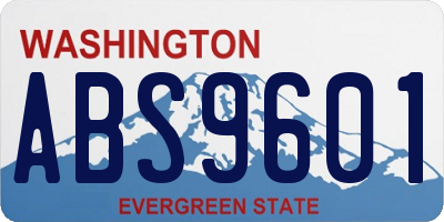WA license plate ABS9601