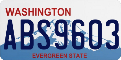 WA license plate ABS9603