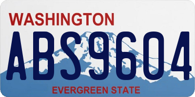 WA license plate ABS9604