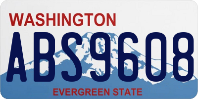 WA license plate ABS9608