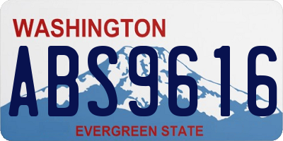 WA license plate ABS9616