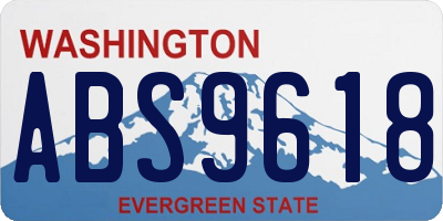 WA license plate ABS9618