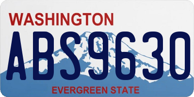 WA license plate ABS9630
