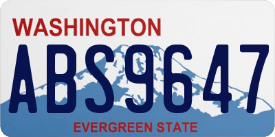 WA license plate ABS9647