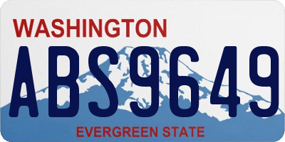 WA license plate ABS9649