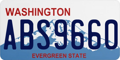 WA license plate ABS9660