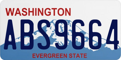 WA license plate ABS9664