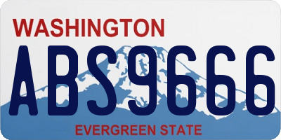 WA license plate ABS9666