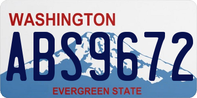 WA license plate ABS9672