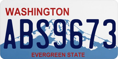 WA license plate ABS9673